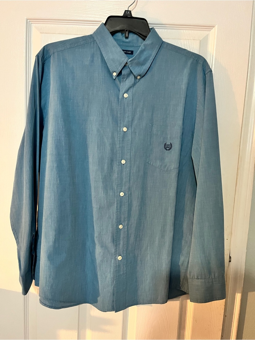 Chaps Classic Blue Button-Down Men's Shirt, Size XL